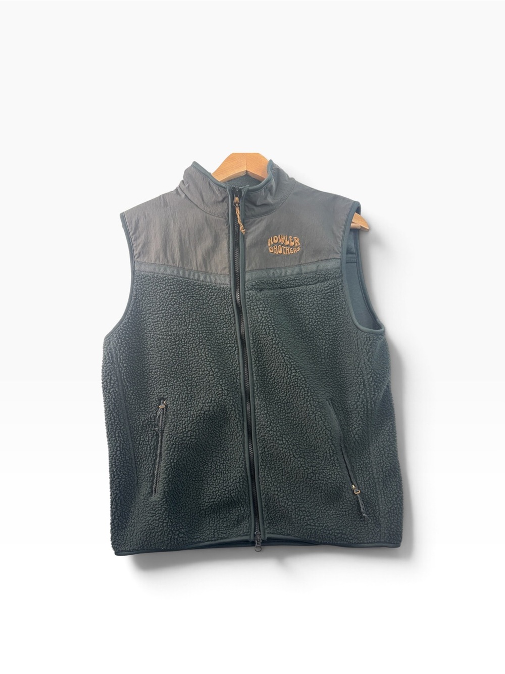 Howler Bros Howler Bros Crozet Fleece Vest Full Zip Pockets Logo Mens medium